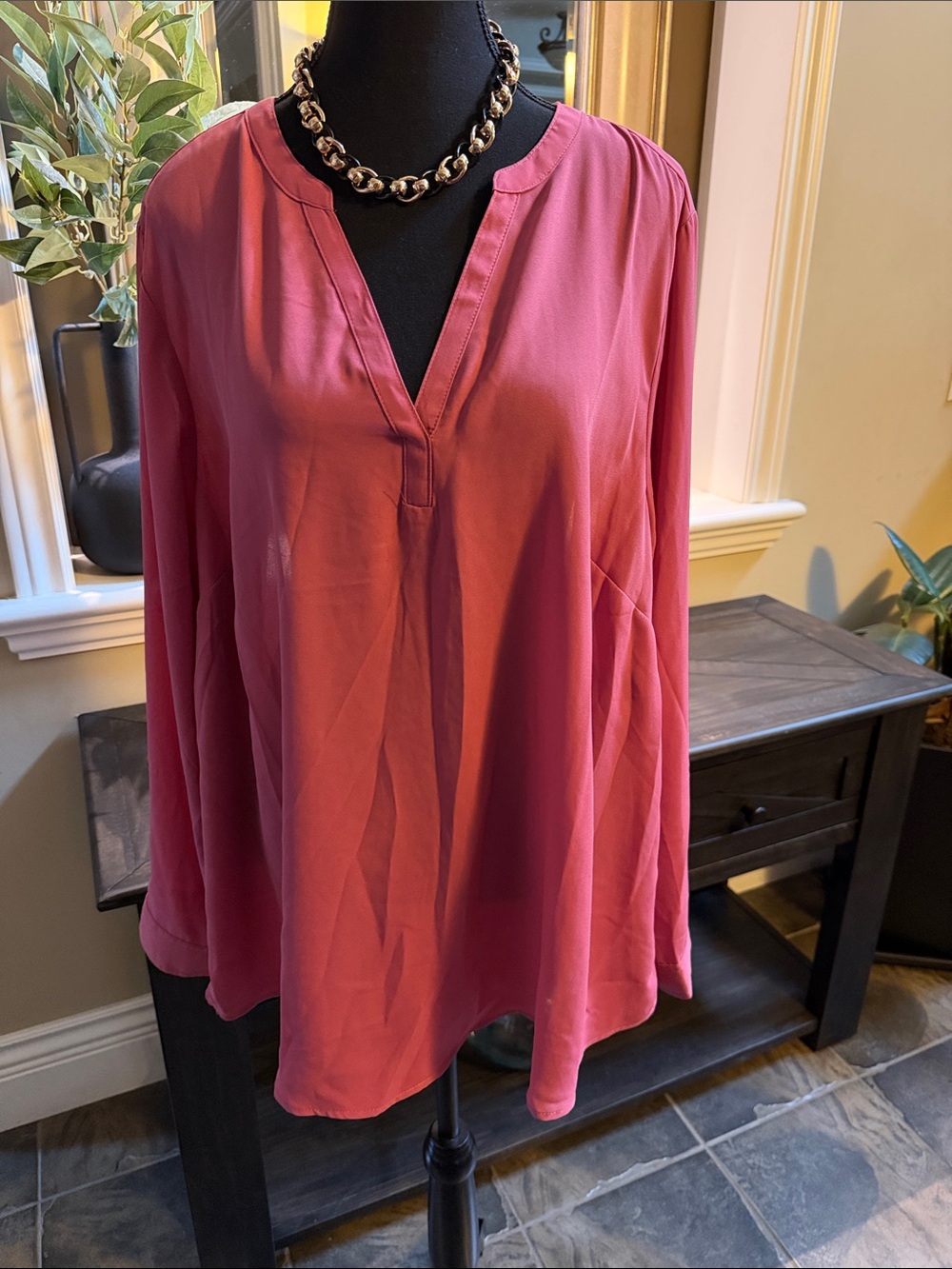 torrid Rose Pink Split V-Neck Tunic